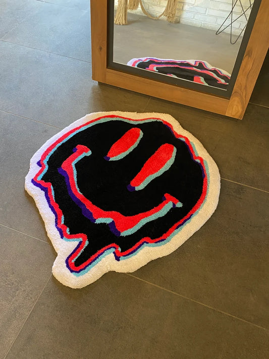 Trippy Smiley Face Tufted Rug