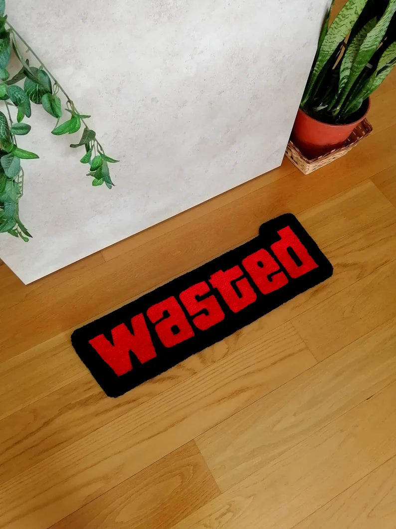 Wasted Red/Black Tufted Rug