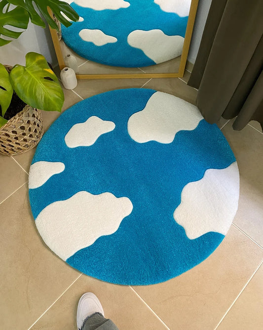 Clouds Circle Tufted Rug