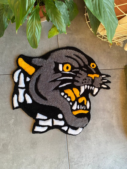 Panther Head Tufted Rug