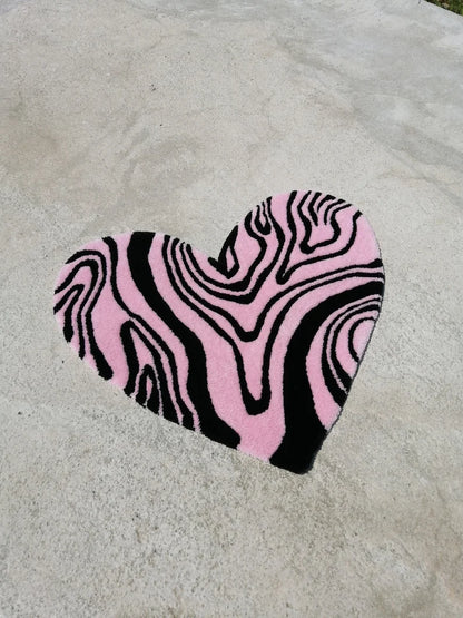 Wavy Heart Tufted Rug