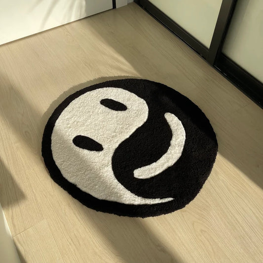 Yin Yang Smiley Face Tufted Rug