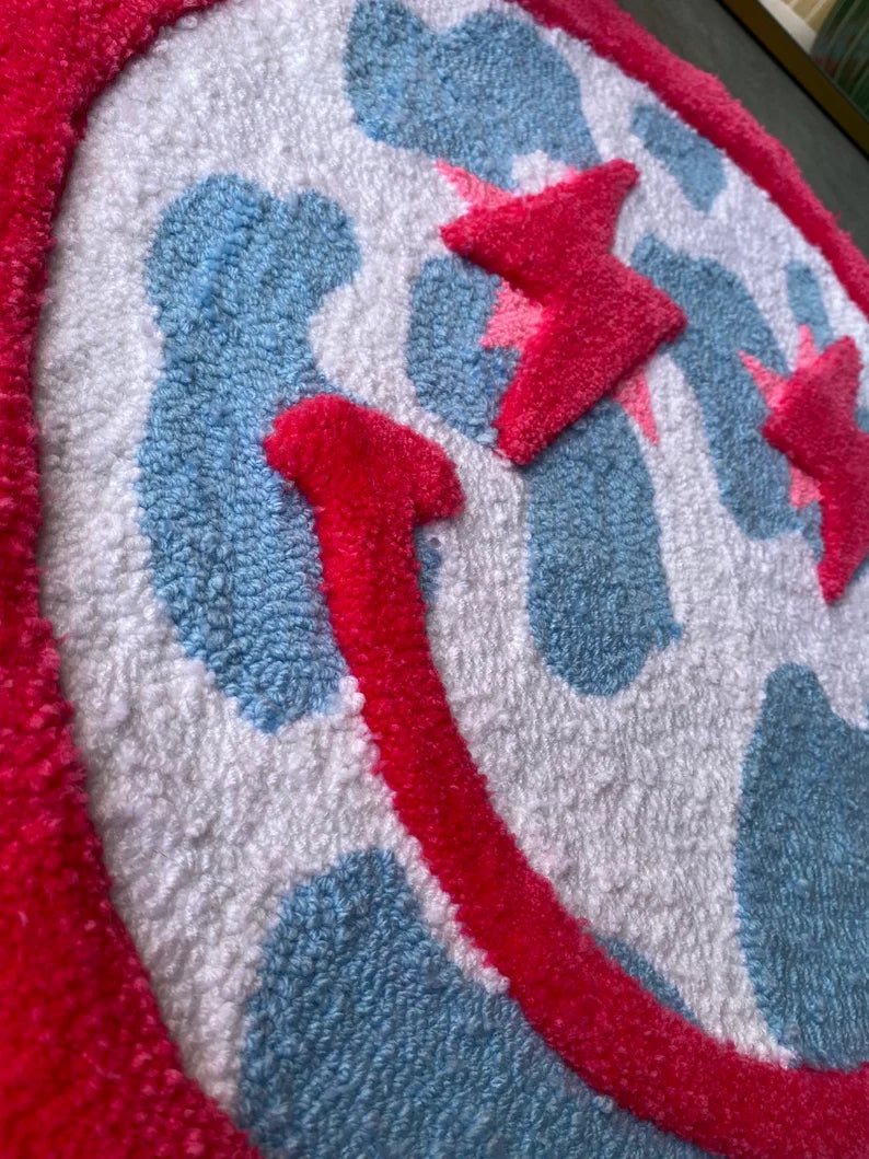 Cloudy Smiley Face Tufted Rug