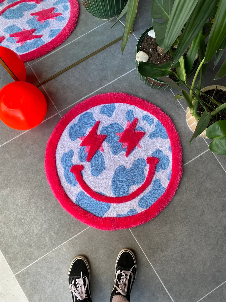 Cloudy Smiley Face Tufted Rug